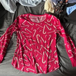 super cute candy cane pajama top